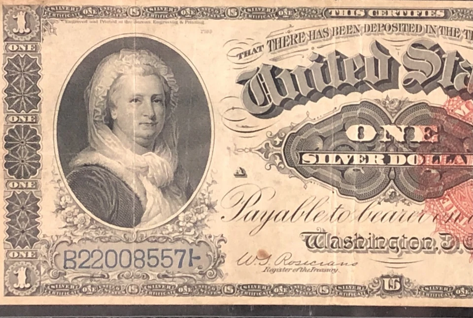 1886 $1 Silver Certificate FR. 217, Martha Washington, PCGS 20 - Image 3 of 4