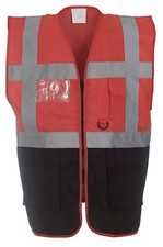 Image of Yoko Multi Functional Executive Hi-vis Waistcoat Safety Work Zipped Hi Viz Vest