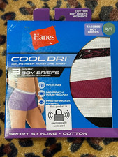 Hanes Cool Dri Tagless Womens 3 Pairs Boy Briefs Wicking Panties Size Small 5