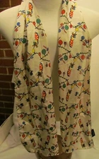 CEJON Christmas Scarf Sheer Polyester Candy Cane Balls Stocking 56" X 10" 