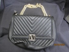 Victoria's Secret v quilted shoulder bag new black logo with inside pocket