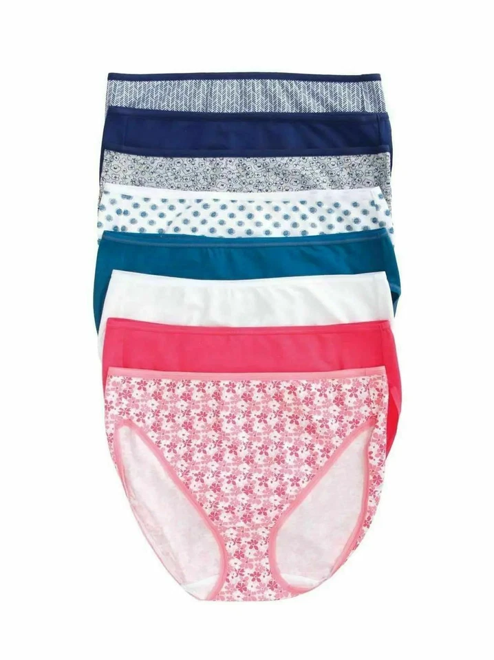 Felina Full Coverage Hi-Cut Cotton Stretch 8-Pk--Multicolored--Size:Variety--NEW - Image 2 of 3