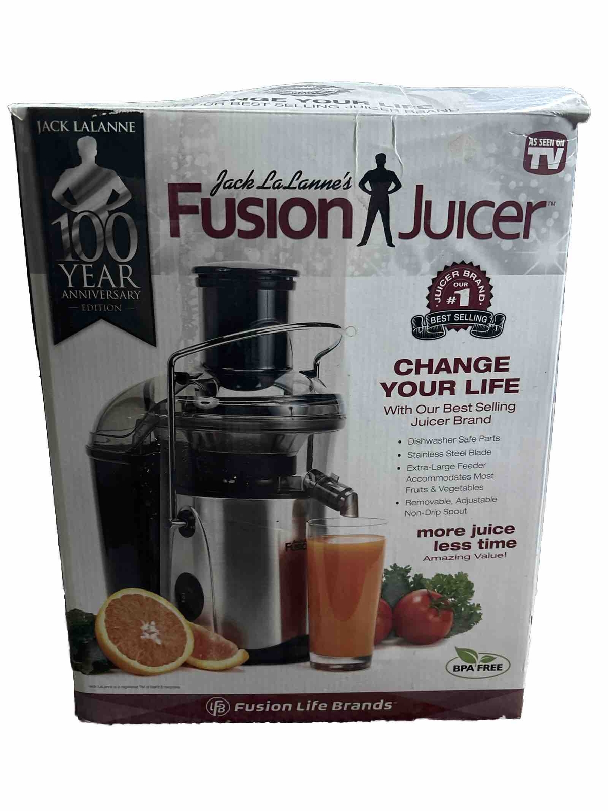 Fusion SS Juicer Jack LaLanne FJJACK 100 Stainless Steel 100 Year