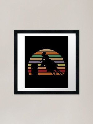 Retro, Vintage Fassrennen gerahmt gerahmt Wandbild Poster Leinwanddruck Bild