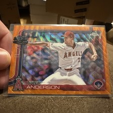 2025 Topps Chrome Tyler Anderson Orange Wave Refractor /25 Angels Parallel #227