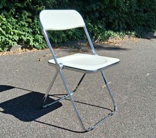 Sedia pieghevole Plia Castelli Plia plastica bianca cromata Folderchair Italy design [01]