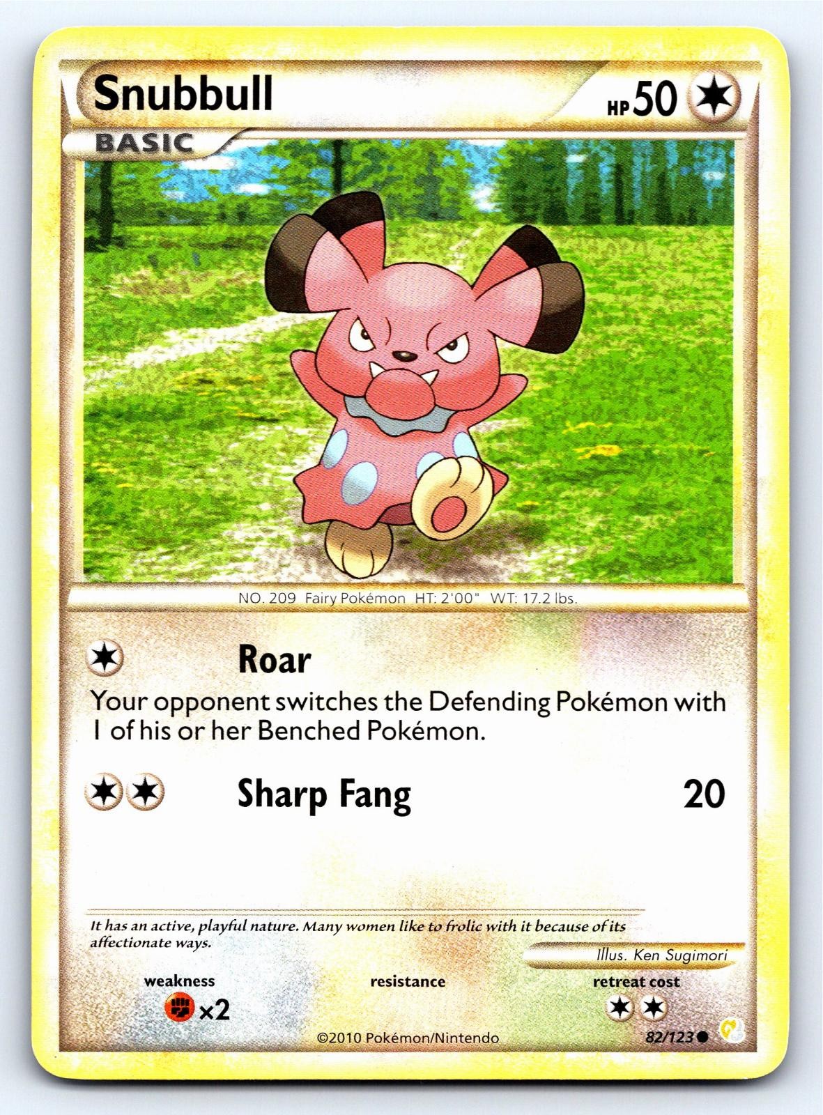 Snubbull 82/123 Common HeartGold & SoulSilver Pokemon Near Mint