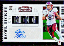 2019 Panini Contenders #252 Jace Sternberger /99 Bowl Ticket RC Rookie Card Auto. rookie card picture