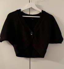 H&M / Bolero / Schwarz / Gr. S / Kurz / Mit Ersatzknopf / Glitzernd / Sehr Warm