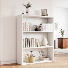 Wide 3 Shelf Tier Wooden Bookcase Cabinet Storage Shelving Display Shelves Ydeom
