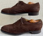 John Lobb Seymour Brown Suede Cap Toe Medallion Oxford Brogues UK 9 E US 10 D — photo 2
