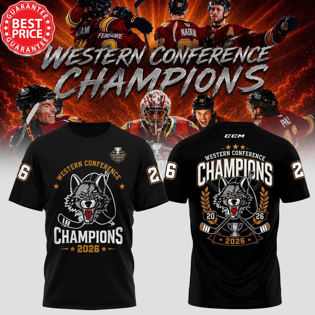 ChicagoWestern Conference Champions 2026 Wolf Graphic T-Shirt Fan Gift Tee