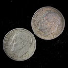 90% Silver - Pre-1965 Roosevelt Dime - 2 Dimes - Circulated Condition - M1-15