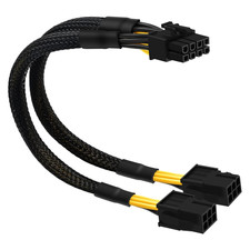 Comeap 6 Pin to 8 Pin GPU Adapter, Dual 6 Pin Female to 8 Pin Male GPU Power Sle