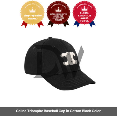 Celine Triomphe Baseball Cap in Baumwolle Farbe Schwarz / Express / Original
