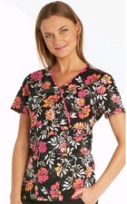 Scrubs Runway by Cherokee Mock Wrap Top Mixed Petals RW601 MXPT Size XS NWT NEW
