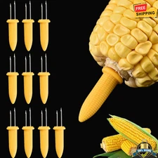 10Pcs Stainless Steel Corn Fork BBQ Holders Anti-Scalding Corn On The Cob Tool