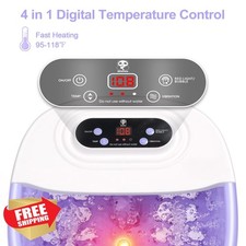 Miwhale Foot Spa Massager Heat Bubbles Jets Lavender Epsom Salt Purple
