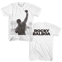 Rocky Sky Punch Balboa T-Shirt Kurzarm Herren Weiß Baumwolle Rundhalsausschnitt
