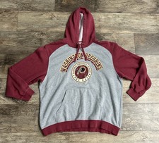 NFL Team Apparel Washington Redskins XL Hoodie Maroon Grey Yellow Embroidered