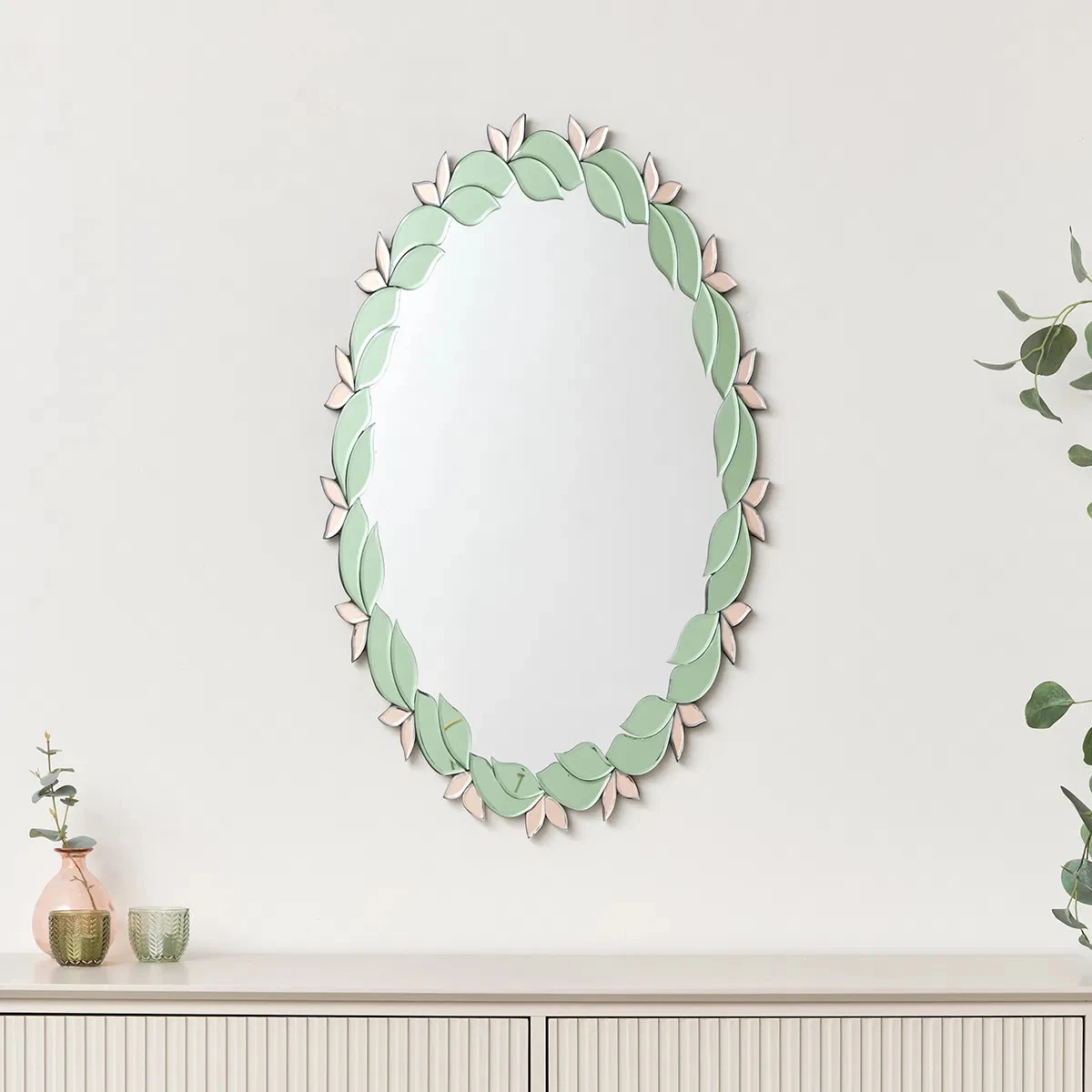 TETOTE Specchio Ad Arco In Stile Barocco 30x36 Cm – Cornice In Metallo Argento Anticato, Per Camino, Bagno E Soggiorno, Montaggio Francese - 4