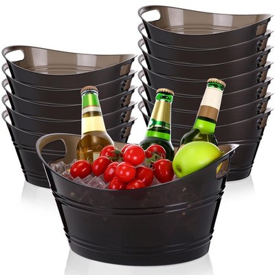 meekoo Plastic Ice Buckets Bulk with Handles 4.5L Oval Storage Tub Large Capa...