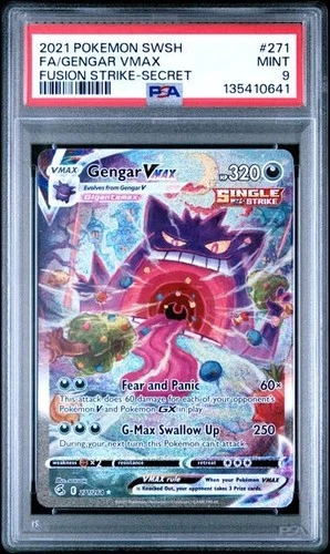 PSA 9 Gengar VMAX Alternate Full Art 271/264 Evolving Skies English Pokémon Mint