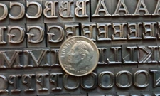 Vintage Metal Letterpress Printing Type   30pt Goudy (Open) CAPS D67