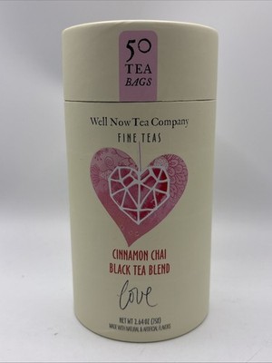 Well Now Tea Company Cinnamon Chai Black Tea Blend  love  - 50 Teabags - NEW!