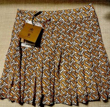 Burberry Girls Authentic Orange Monogram Pleated  Camila  Skirt Sz 6y NWT