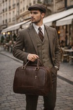 valigia cuoio pelle anni 70 grande vintage foderata viaggio marrone Donna Uomo