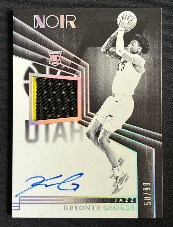 Keyonte George 2023-24 Panini Noir RC Patch Autographs Black White /99 #303