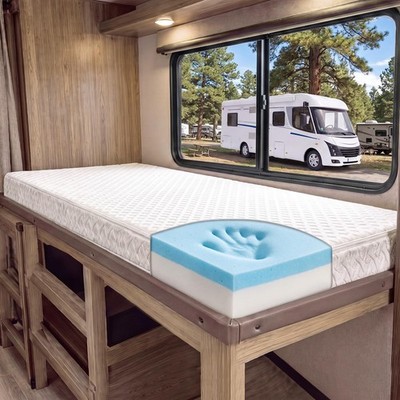 Upgraded 2.5 High Density RV Bunk Mattress (30'' x 75'' x 4''), Replacement Memo...