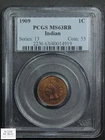 1909 Red-Brown Indian Head Copper Cent 1C PCGS MS 63 RB (Toning!)