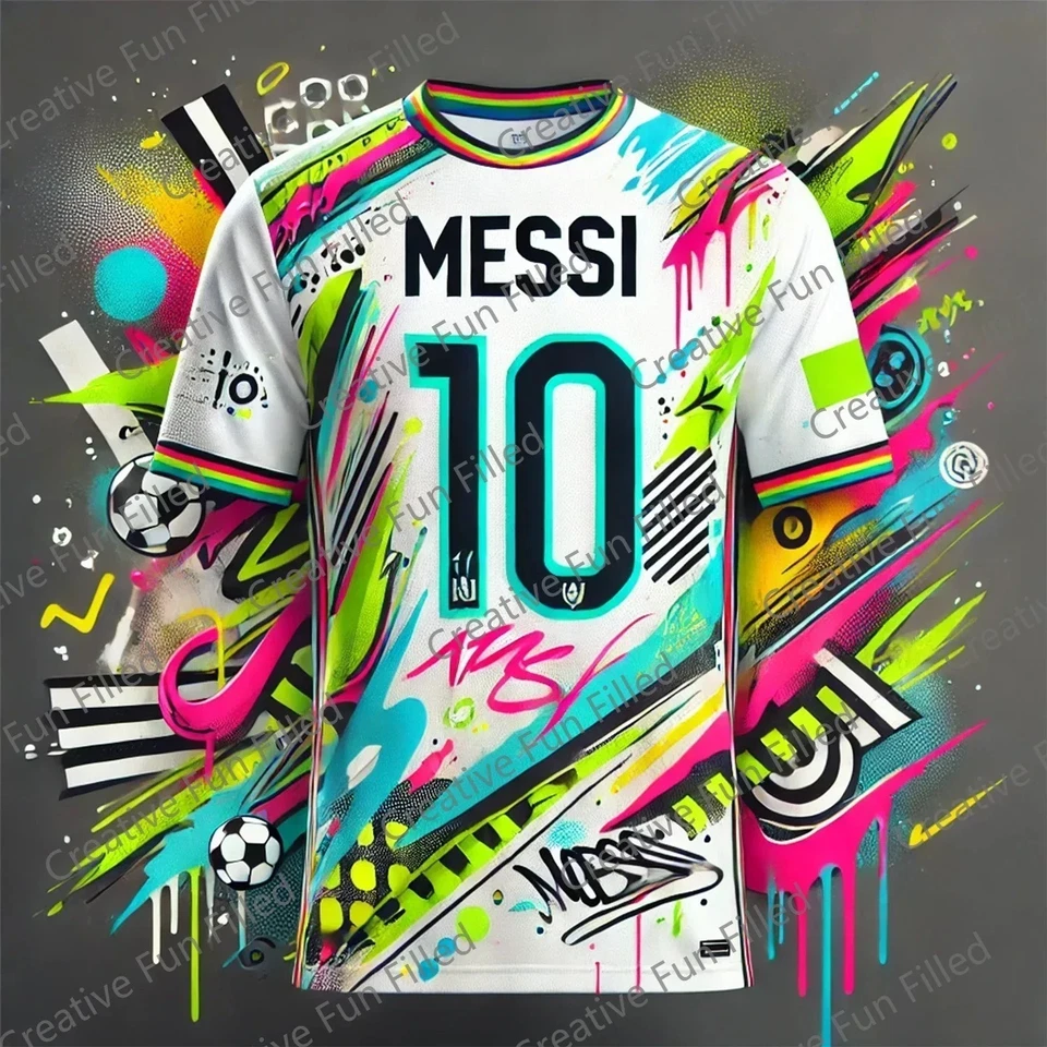 Summer Kids Boys Girls Messi Football Fans 3D Printed T-shirt Pullover NEW