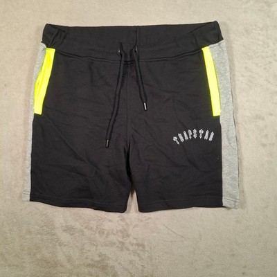 Trapstar Shorts Herren XL schwarz grau neongelb Logo Freizeit Streetwear Sommer 6''