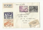 Singapore 1949  UPU set of 4 on registered FDC to the US