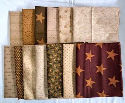 Andover Jo Morton Quilt quilting fabric - 1/3 yard cuts, lot of 13. Over 4 yards