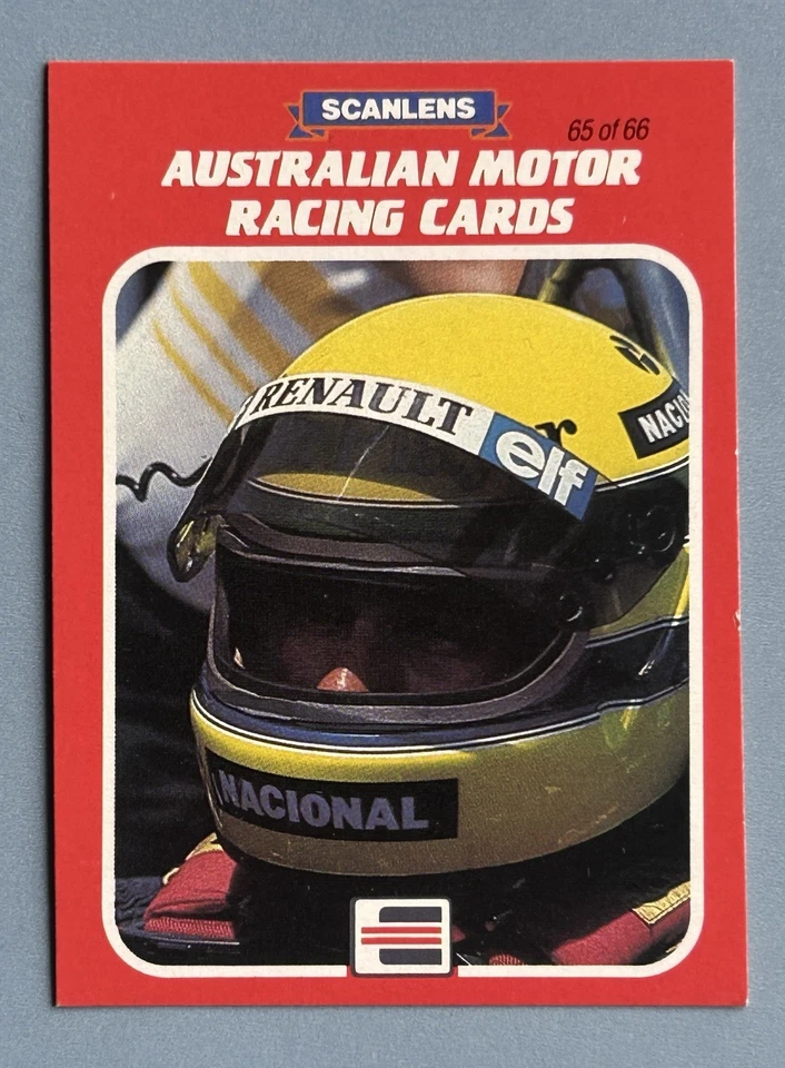 1986 Scanlens - Ayrton Senna Rookie Card #65 & #53 - Australian Motor Racing - image 2 of 4