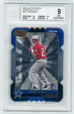 TOM BRADY 2000 Leaf Certified Die Cuts Rc #143/1500 BGS 9 SP'd/250 NE Patriots