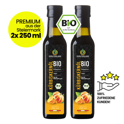 KRÄUTERLAND Bio Kürbiskernöl 500ml kaltgepresst frisch aus der Steiermark