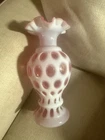 Vintage Fenton Coin Dot Ruffled Vase 8 1/2 Inch Tall
