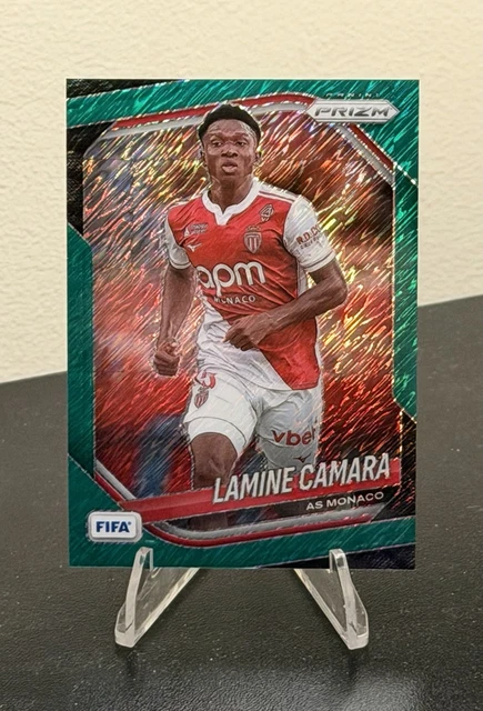 Lamine Camara 25-26 Panini Prizm FIFA Green Shimmer Prizm /2 AS Monaco & Senegal