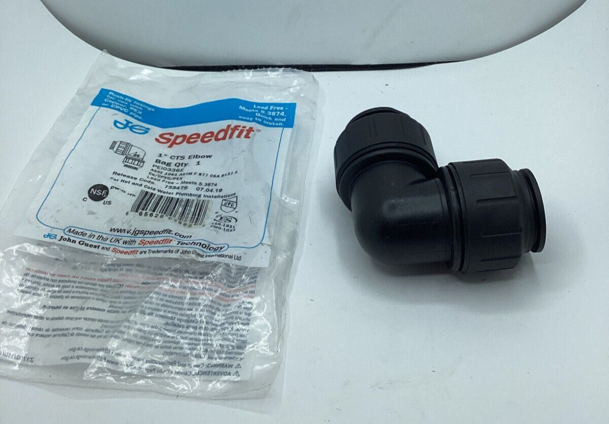 John Guest Speedfit 1 Inch CTS Union 90 Degree Elbow, Push to Connect Plumbing