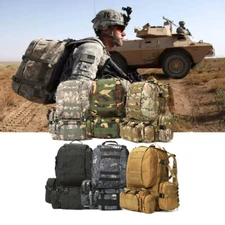 Outdoor Military Tactical Backpack Large Rucksack Camping Hiking Travel Bag 75L