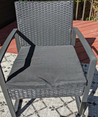 Brand New Still in the Box 3 Piece All Black Wicker Outdoor Patio Set - Picture 3 of 6