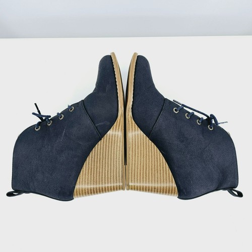 Botines de cuña Nautica Waterline 7,5 azul marino marrón con cordones imitación cuero - Imagen 8 de 13