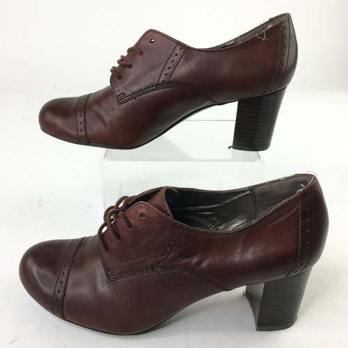Naturalizer 7M Step up para mujer Oxford Botas al tobillo Botines Con  Cordones De Cuero Marrón | eBay