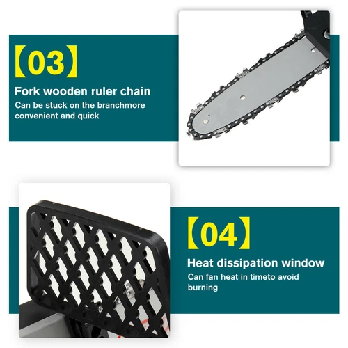 10'' Cordless Electric Wood Cutting Saw Cutter Chain saw For Makita 18V Battery - Picture 6 of 18