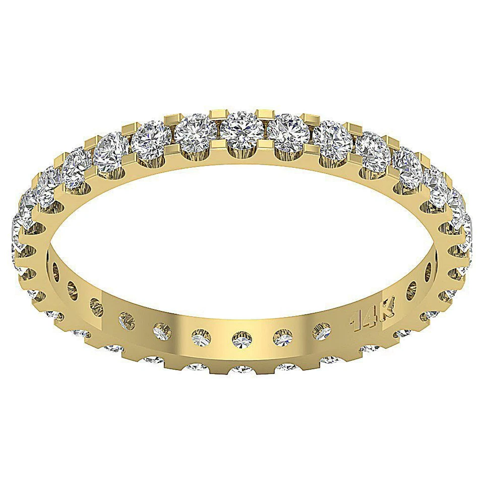 Eternity Stackable Ring SI1 G 1.30 Carat Round Cut Diamond 14K White Gold 2.70MM - Image 2 of 4